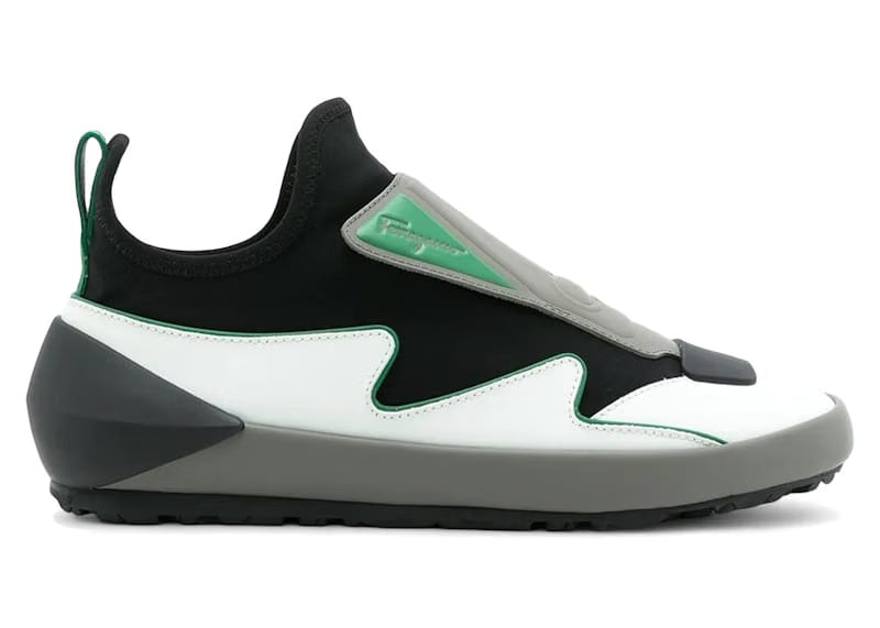 Ferragamo Colourblock Slip-On Sneakers Black Green (Women's)