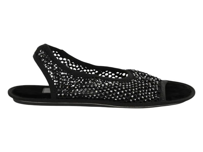 Ferragamo Anio Crystal Embellished Slingback Sandals Black (Women's)