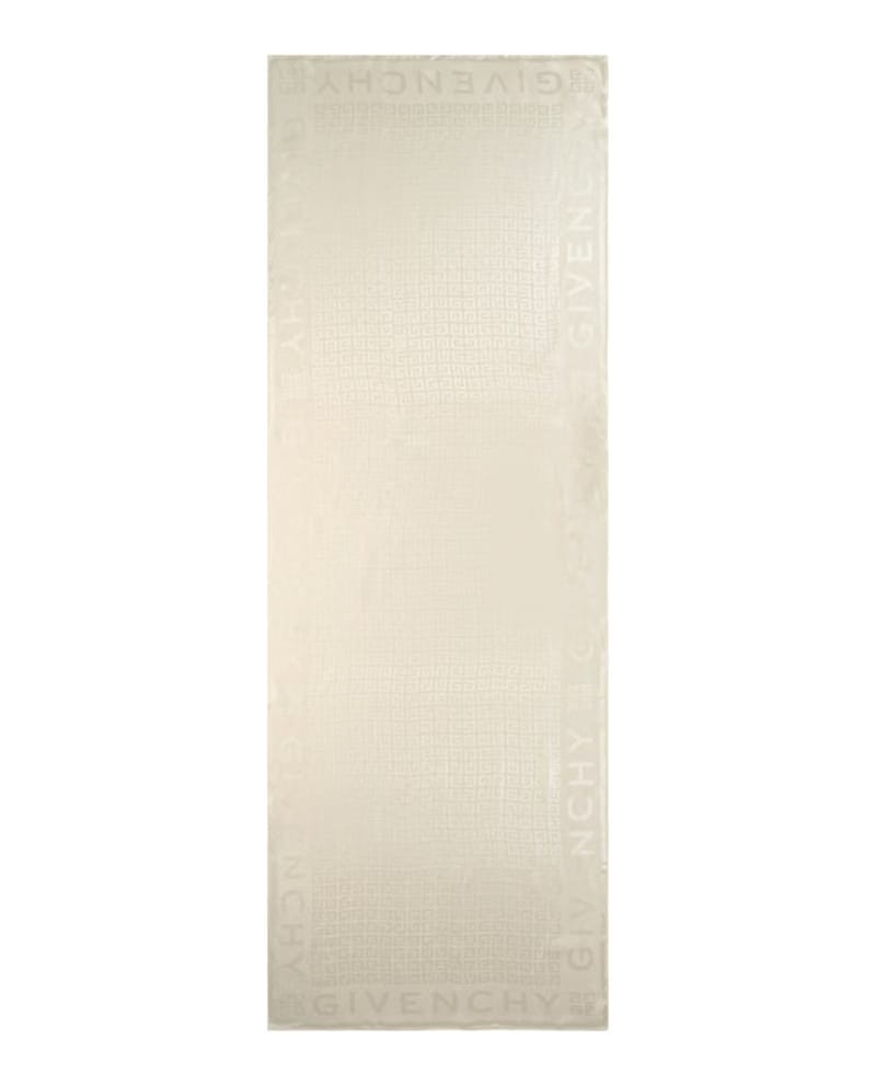 Givenchy Logo Printed Silk Scarf Ivory