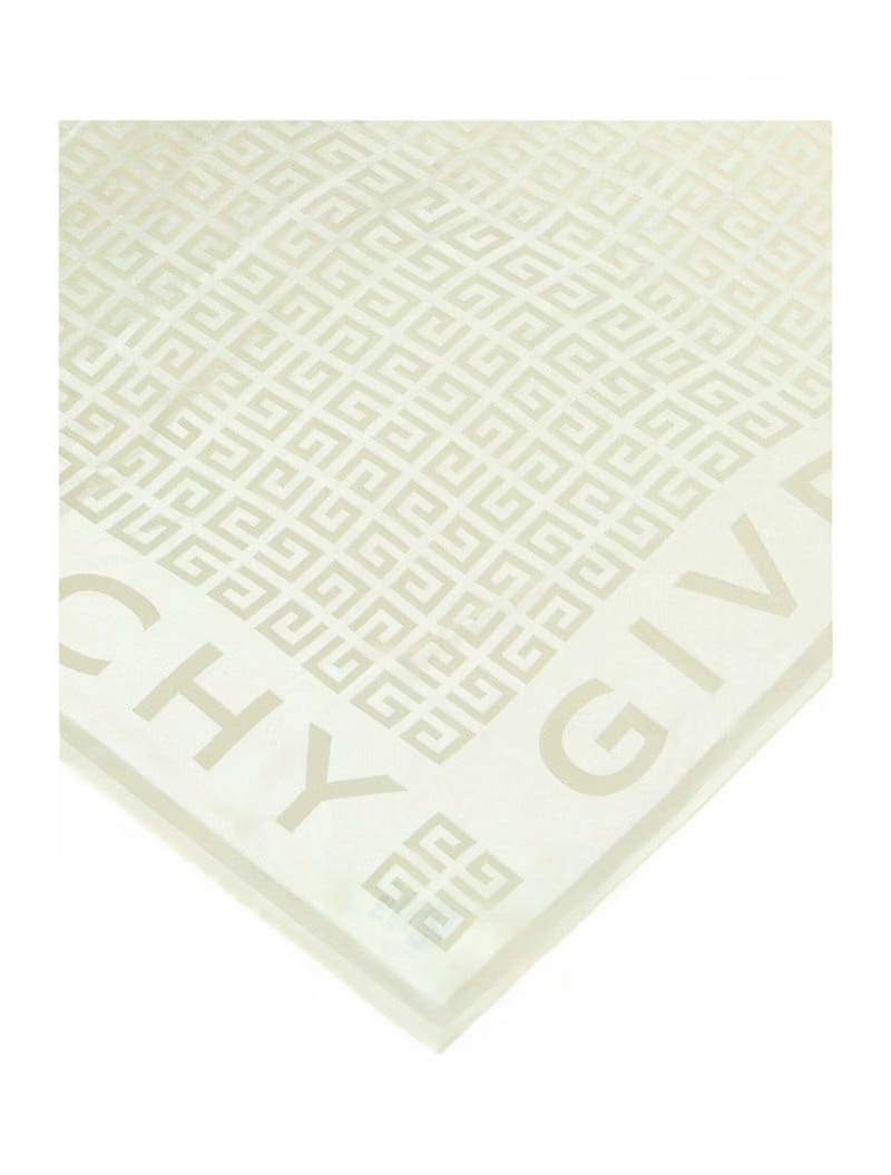Givenchy Logo Printed Silk Scarf Ivory
