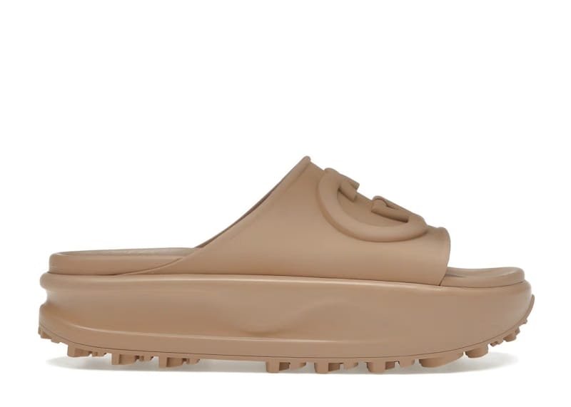 Gucci GG Oversize Slide Sandal Interlocking G Light Brown (Women's)