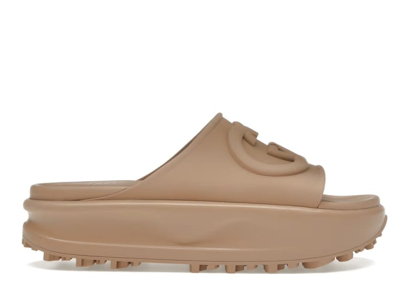 Gucci GG Oversize Slide Sandal Interlocking G Light Brown (Women's)