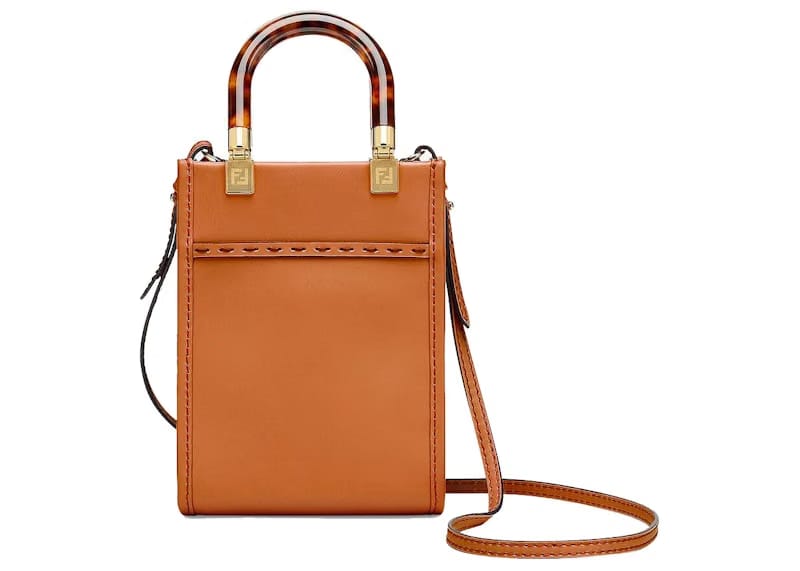 Fendi Mini Sunshine Shopper Dark Brown