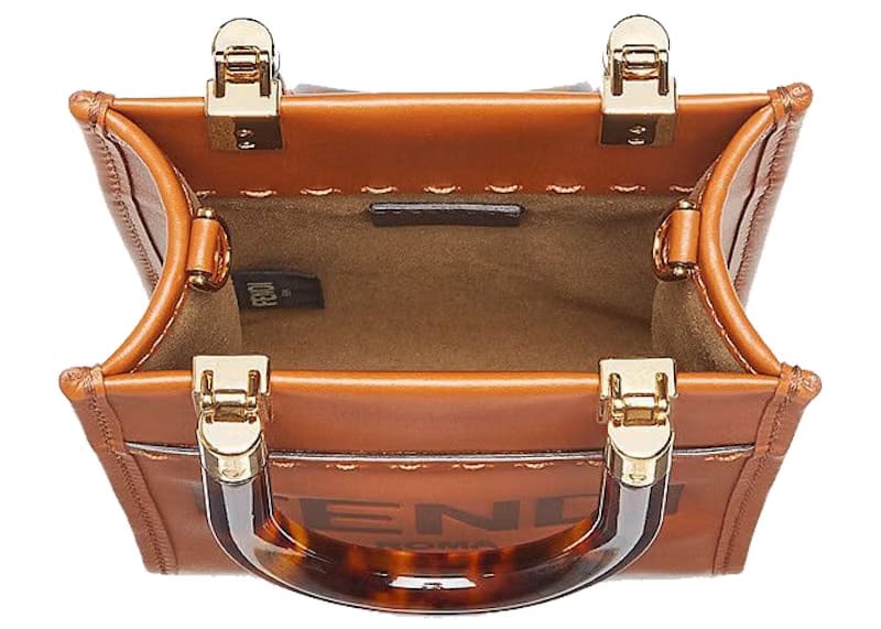 Fendi Mini Sunshine Shopper Dark Brown