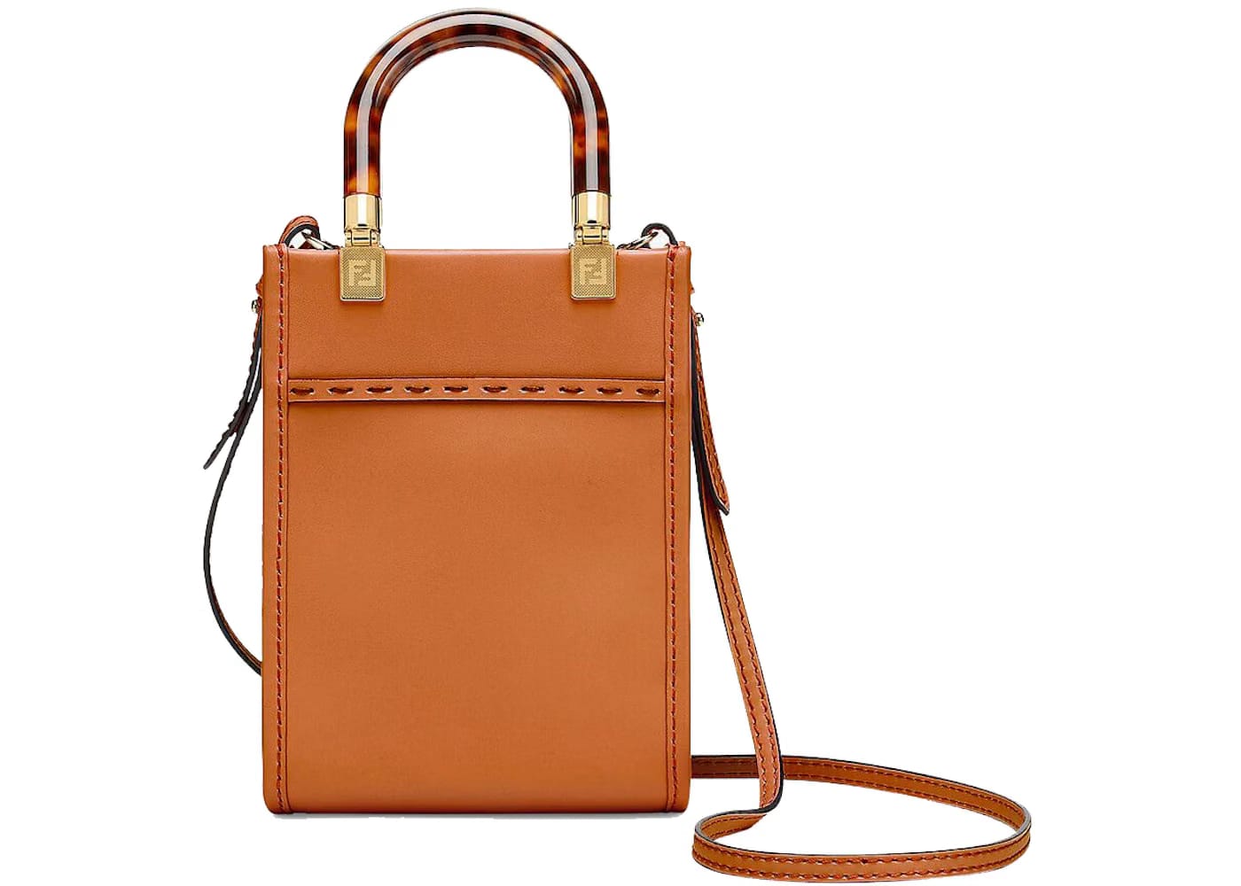 Fendi Mini Sunshine Shopper Dark Brown