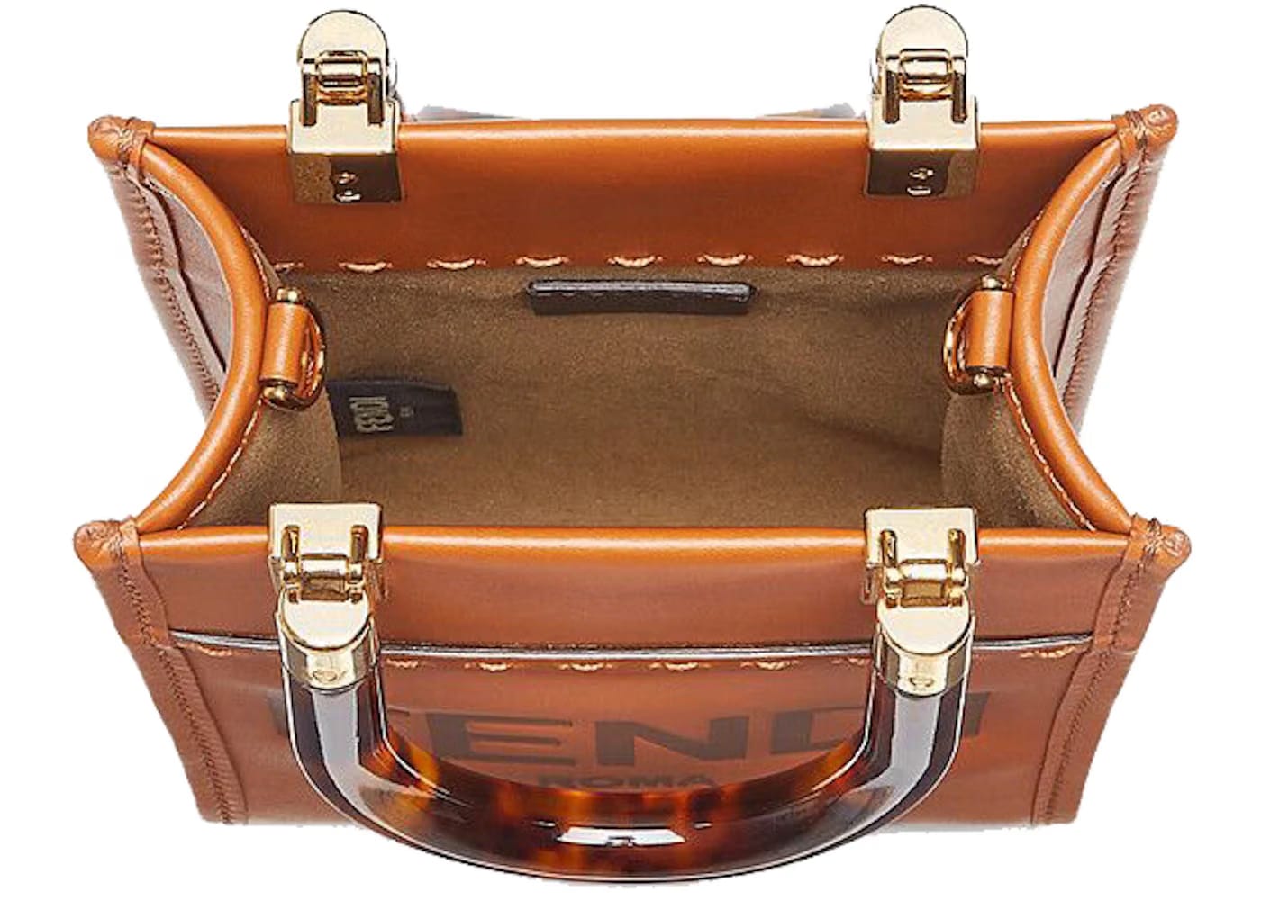 Fendi Mini Sunshine Shopper Dark Brown