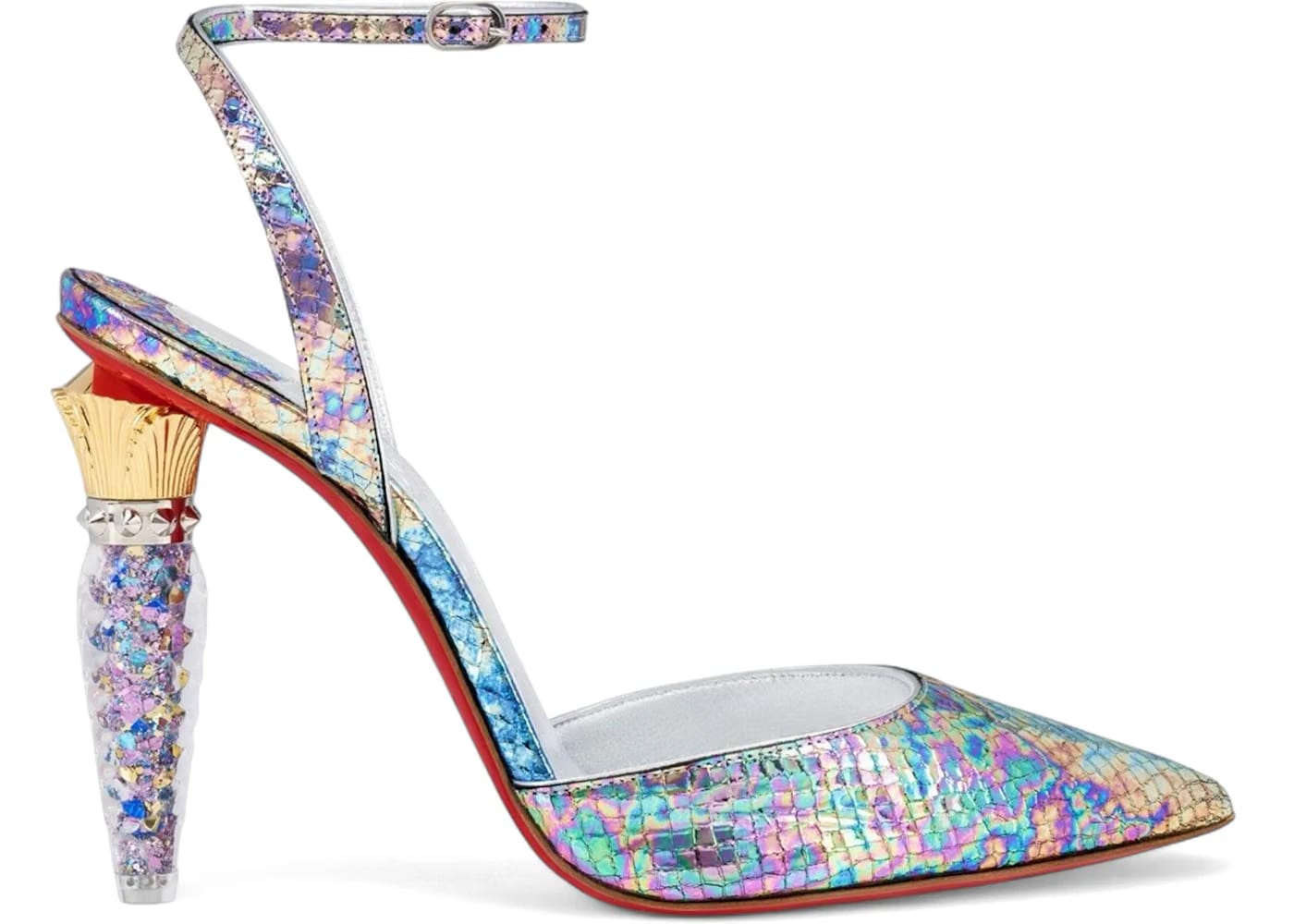 Christian Louboutin Lipgloss Jen 100 Heels Metal Snake (Women's)