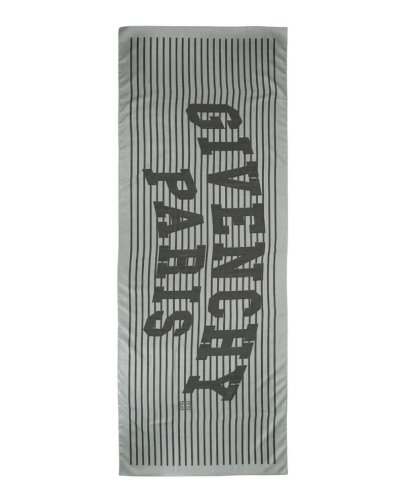 Givenchy Logo Silk Blend Scarf Black