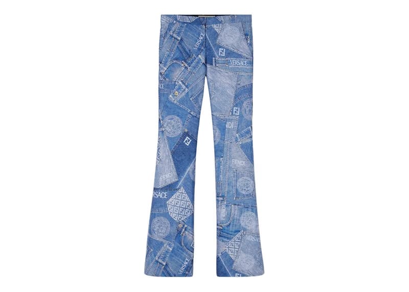 Fendi Fendace Patchwork Flared Pants Denim