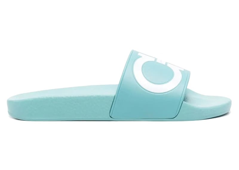 Ferragamo Gancini-Print Slides Blue (Women's)