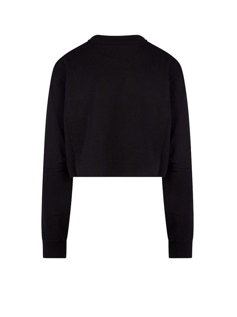 Dolce & Gabbana Woman Cotton Frontal Logo Sweatshirt Black