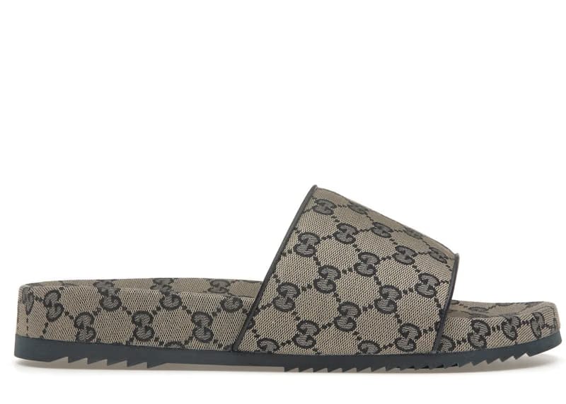 Gucci GG Slide Sandal Beige Blue Monogram