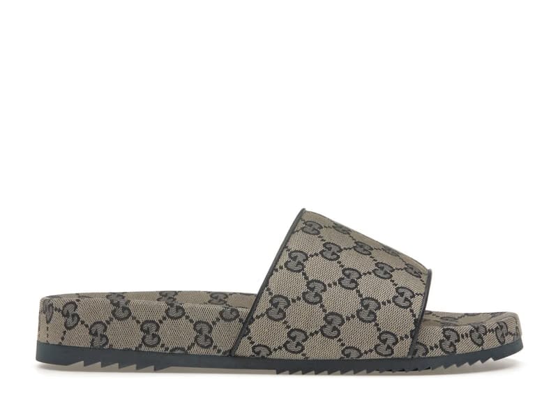 Gucci GG Slide Sandal Beige Blue Monogram