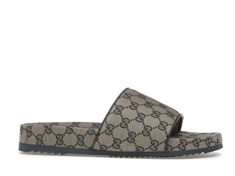 Gucci GG Slide Sandal Beige Blue Monogram