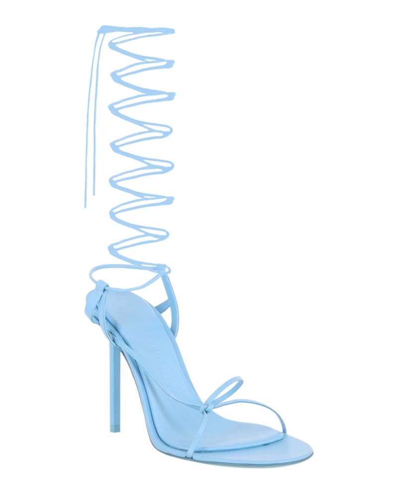 Ferragamo Azha X5 Wrap Tie Heels Blue (Women's)
