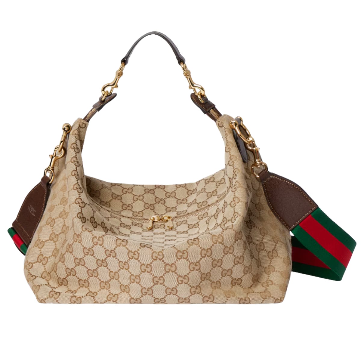 Gucci Brera medium crossbody bag sand and brown GG canvas