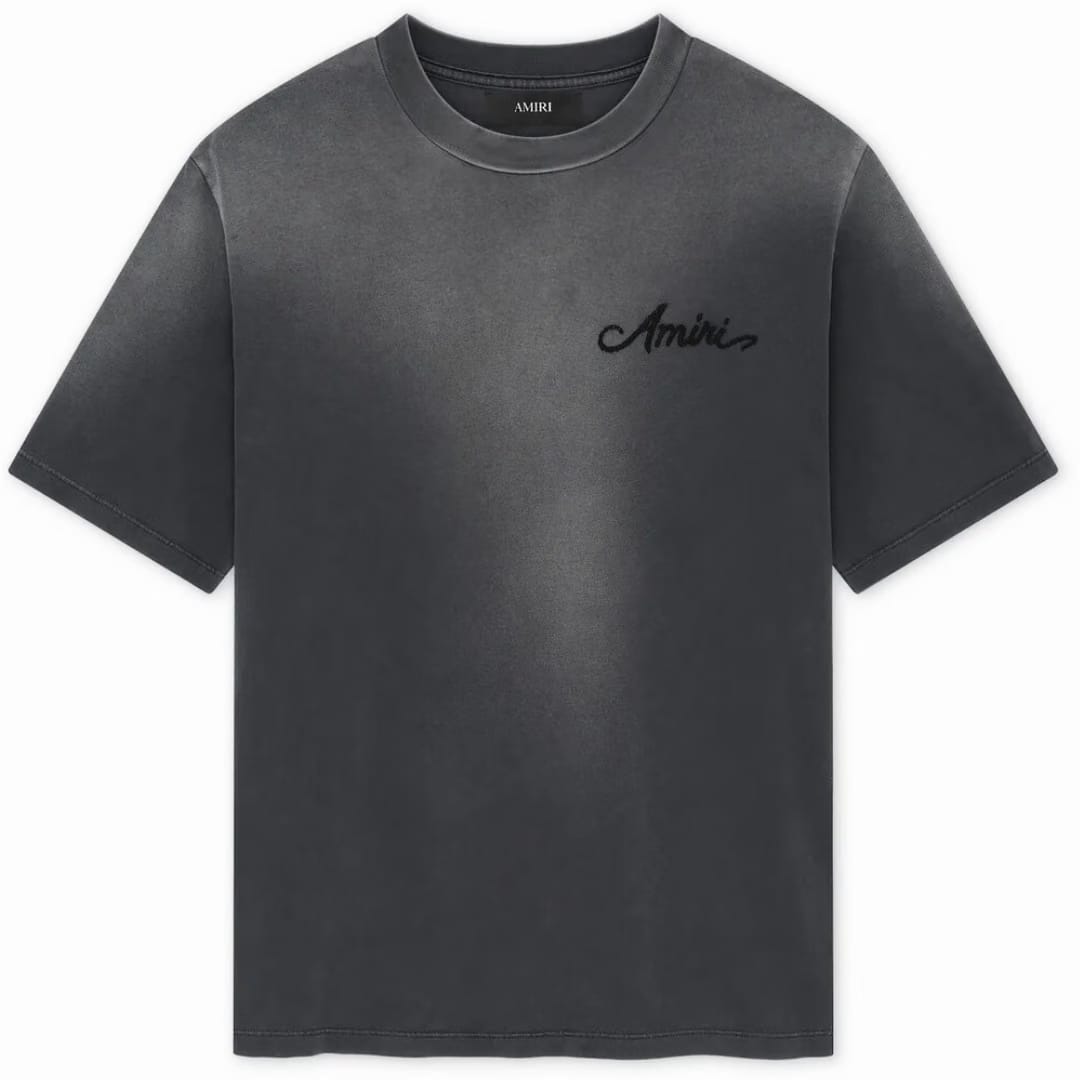 AMIRI BLEACH BANDANA PATCH T-Shirt BLACK