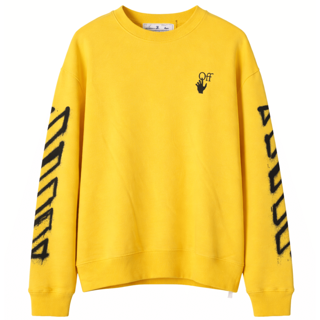 OFF WHITE SPRAY PAINTED SWEATSHIRT YELLOW