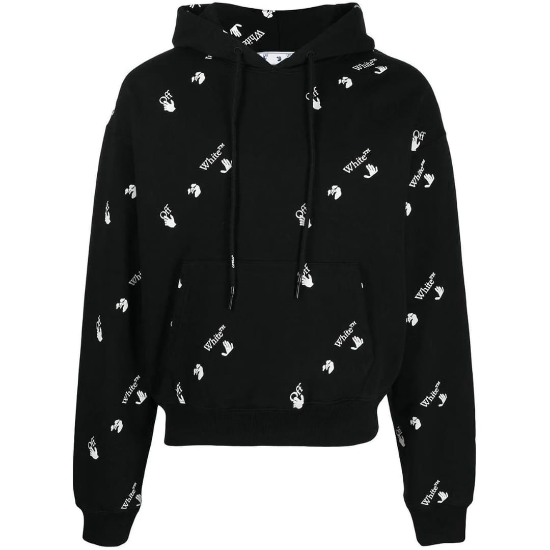 OFF WHITE MONOGRAM OVER LOGO HOODIE BLACK