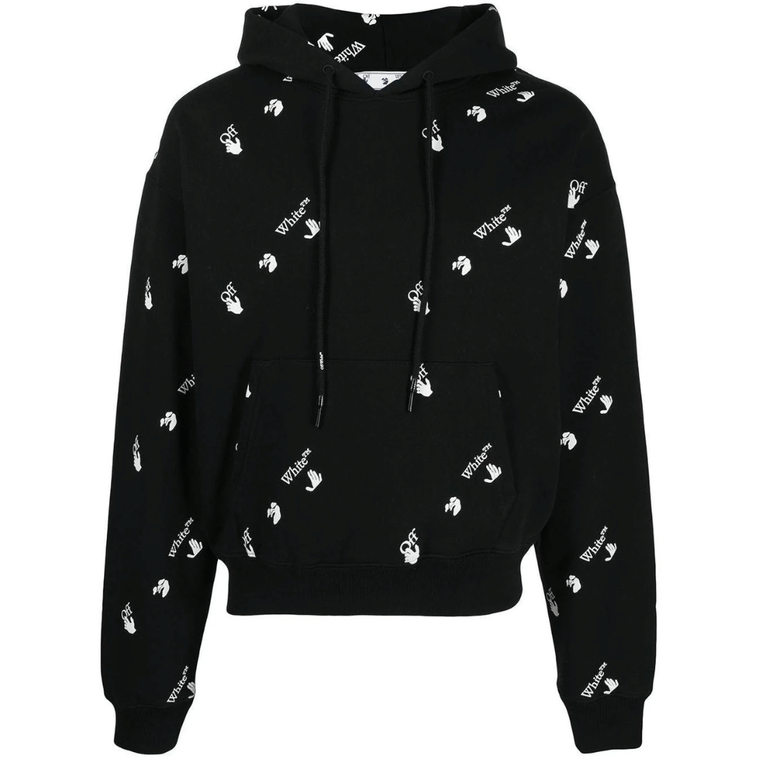 OFF WHITE MONOGRAM OVER LOGO HOODIE BLACK