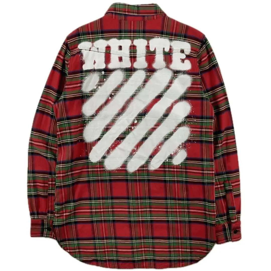 OFF WHITE SPRAY PAINT FLANNEL SHIRT RED