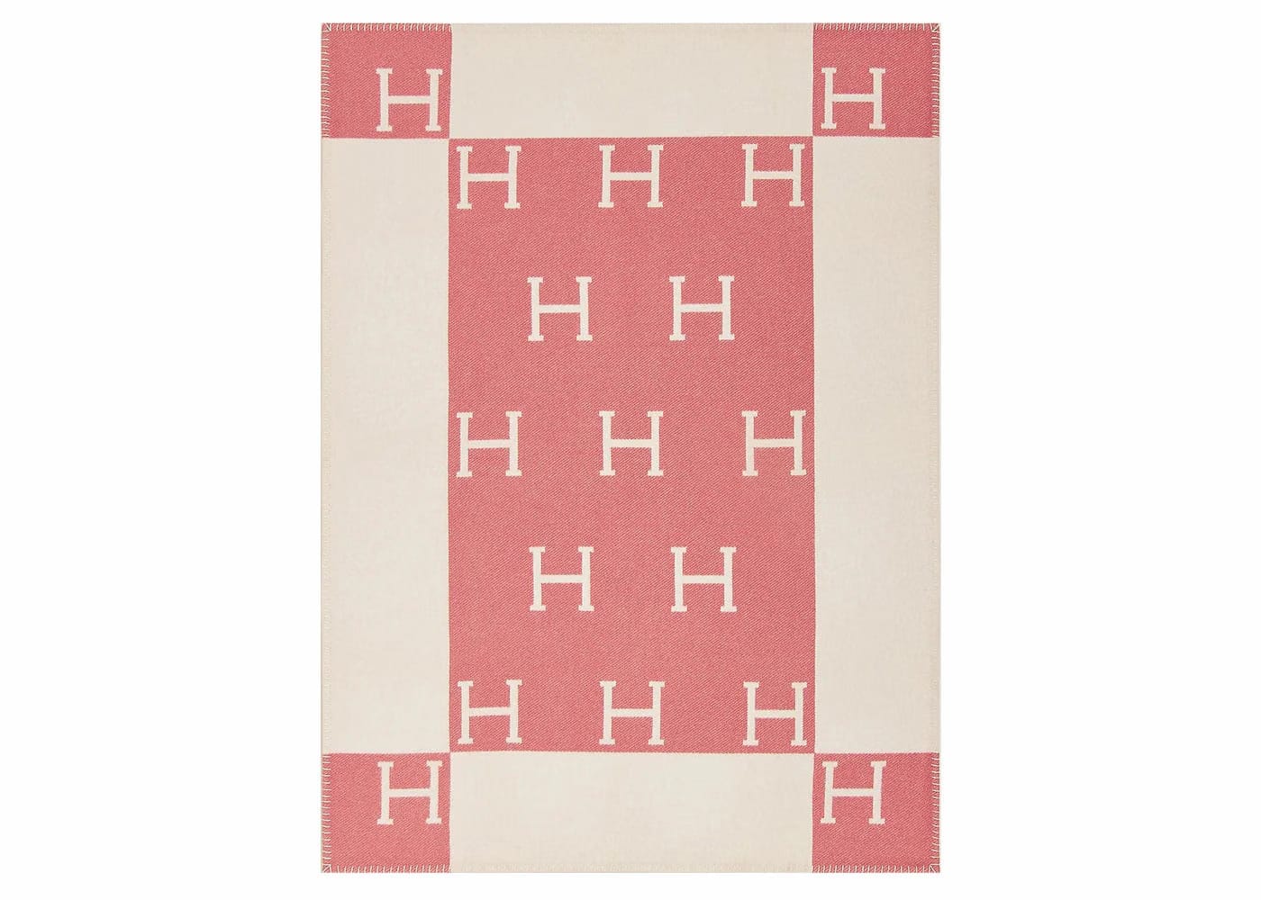 Hermes Avalon Baby Blanket Rose Airelle/Blanc
