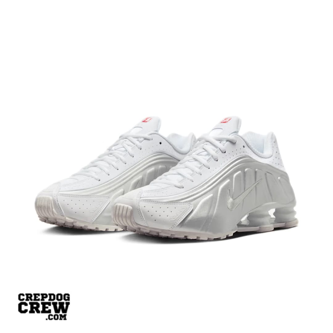 Nike Shox R4 White Bright Crimson Metallic Silver