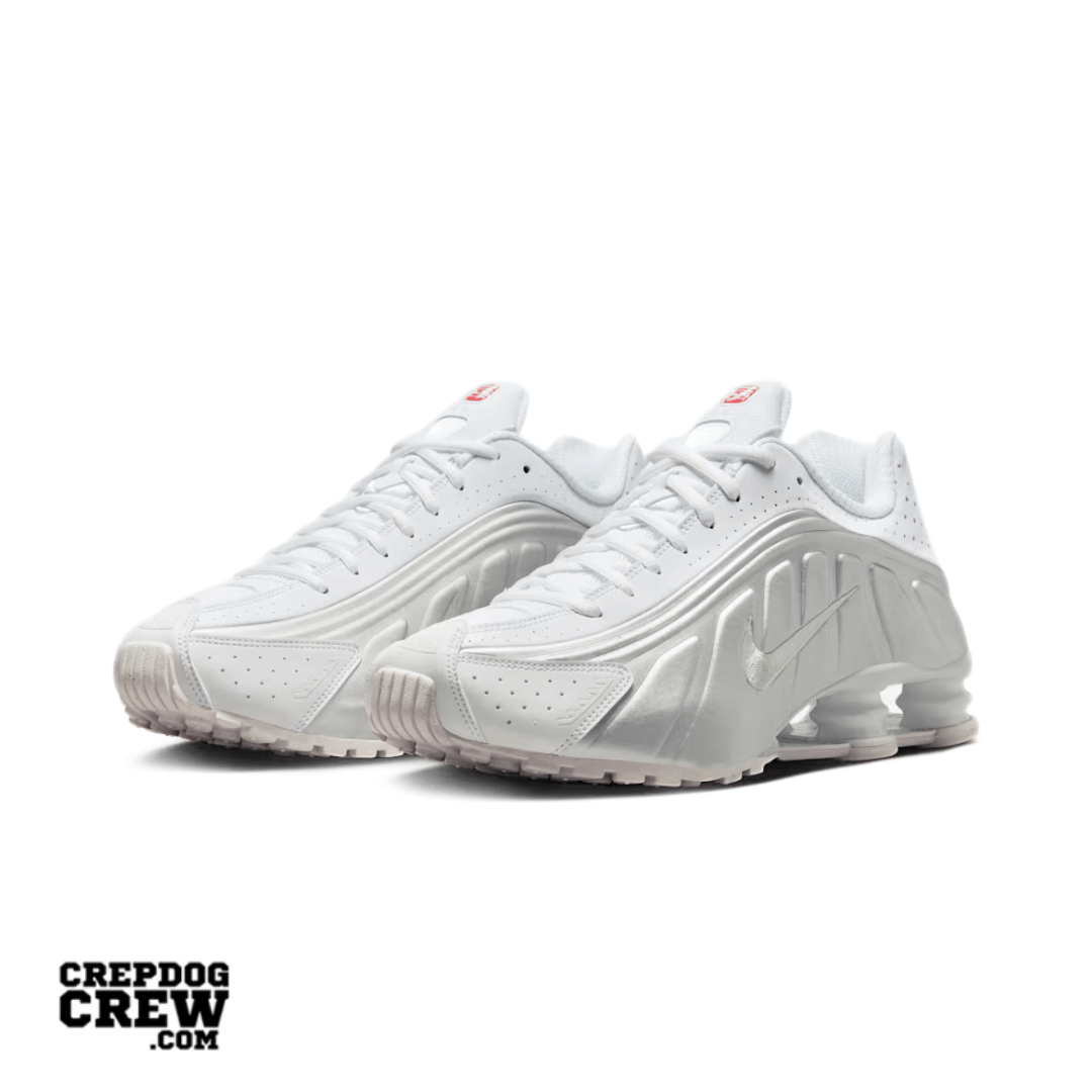 Nike Shox R4 White Bright Crimson Metallic Silver