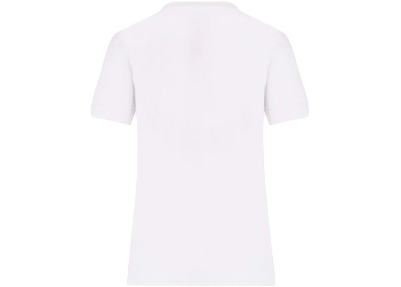 Dolce & Gabbana Woman Cotton Rhinestones Logo Detail T-Shirt White