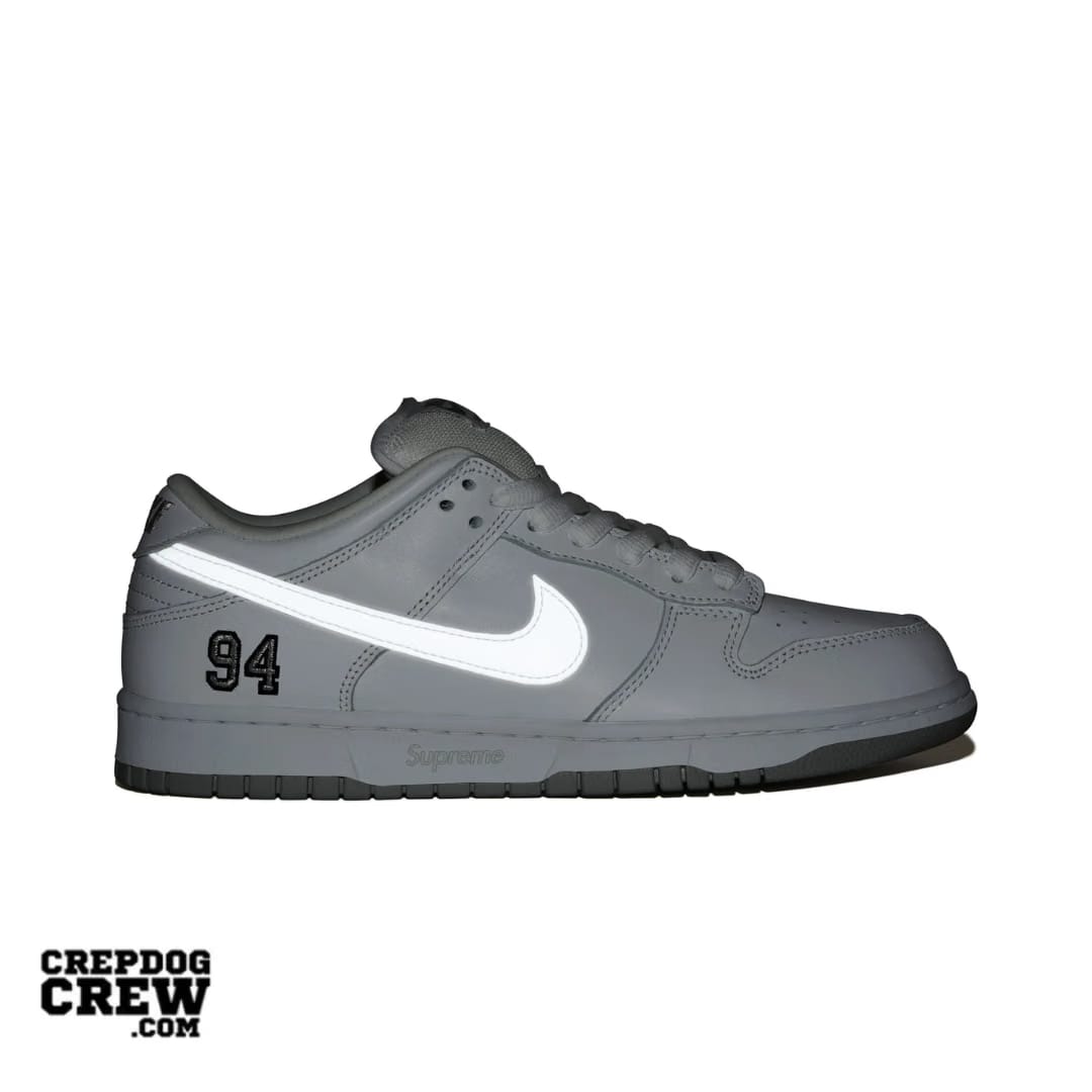 Nike SB Dunk Low Supreme 94 White Metallic Silver (REFLECTIVE)