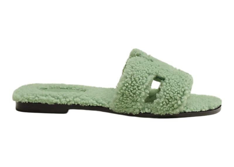 Hermes Oran Sandal Vert D'eau Woolskin