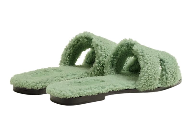 Hermes Oran Sandal Vert D'eau Woolskin