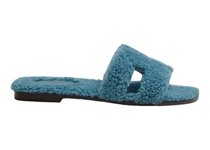 Hermes Oran Sandal Vert D'eau Woolskin