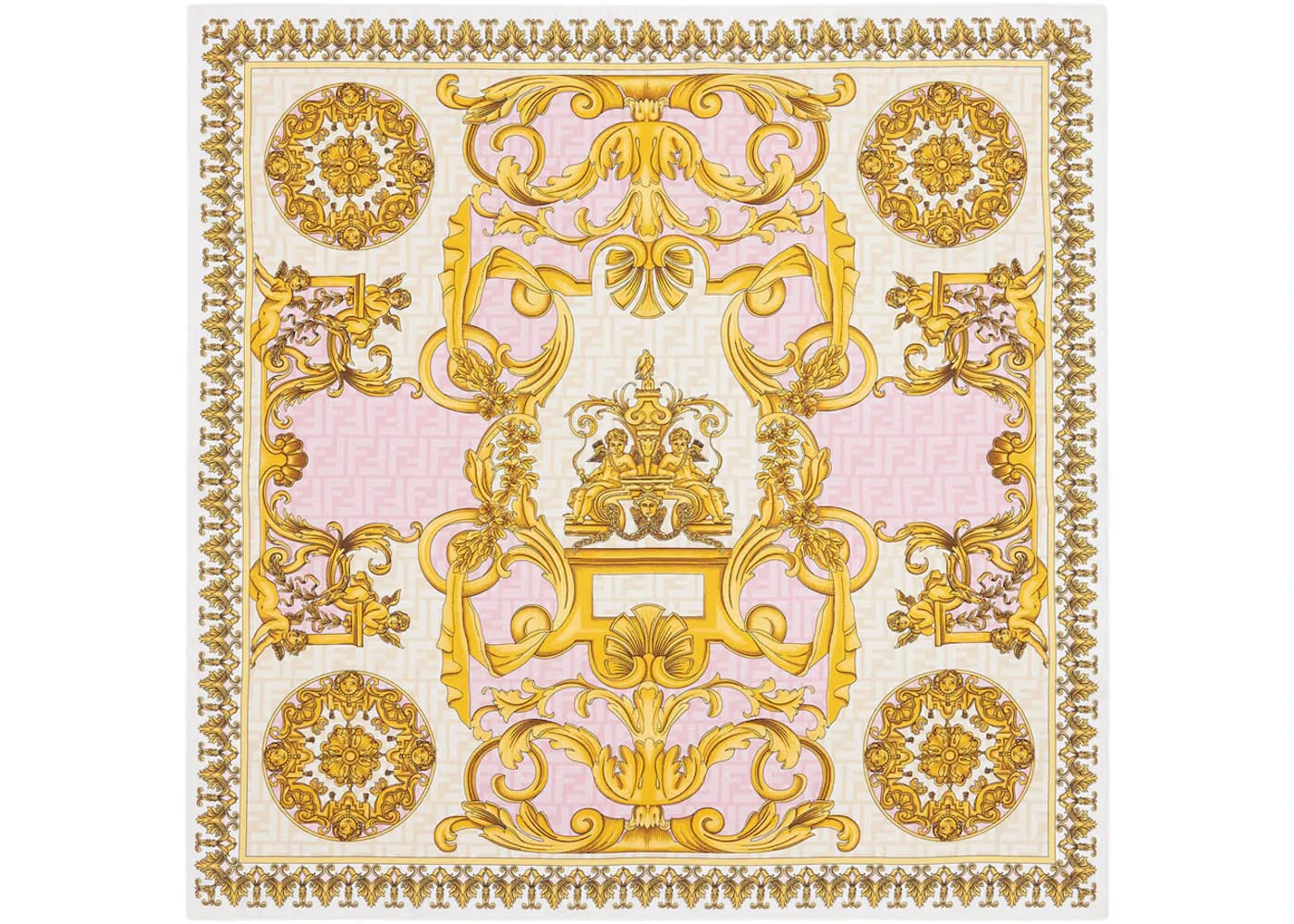 Fendi Fendace Silk Foulard White/Multicolor