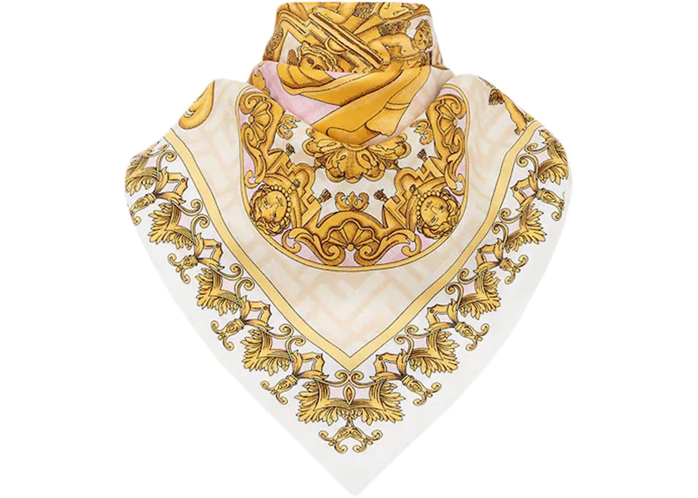 Fendi Fendace Silk Foulard White/Multicolor