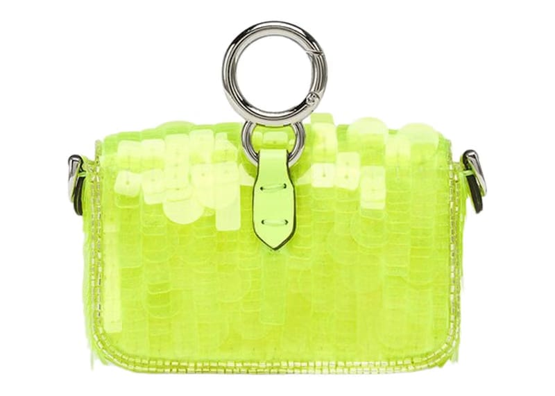 Fendi by Marc Jacobs Nano Baguette Charm Neon Yellow Sequins Fendi Charm