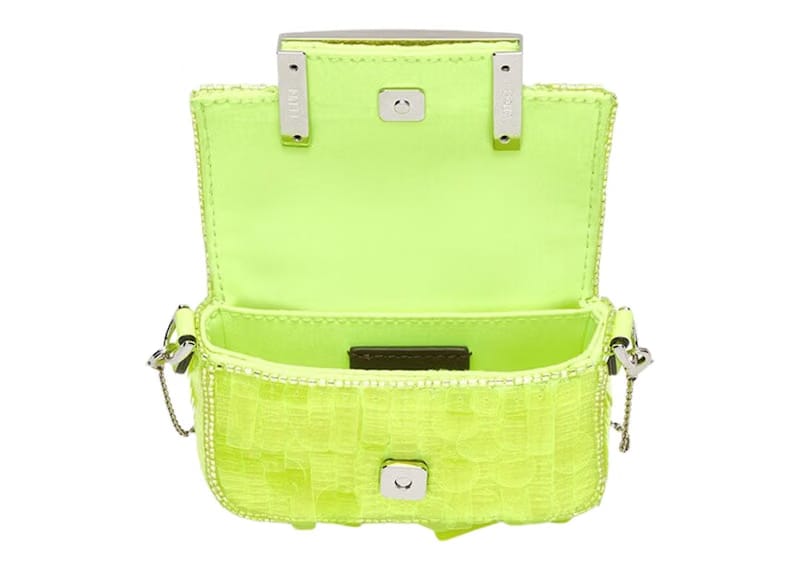 Fendi by Marc Jacobs Nano Baguette Charm Neon Yellow Sequins Fendi Charm
