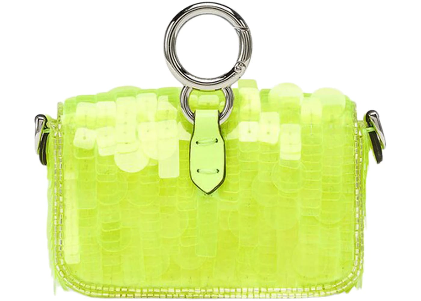 Fendi by Marc Jacobs Nano Baguette Charm Neon Yellow Sequins Fendi Charm