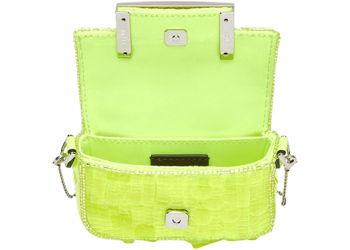 Fendi by Marc Jacobs Nano Baguette Charm Neon Yellow Sequins Fendi Charm