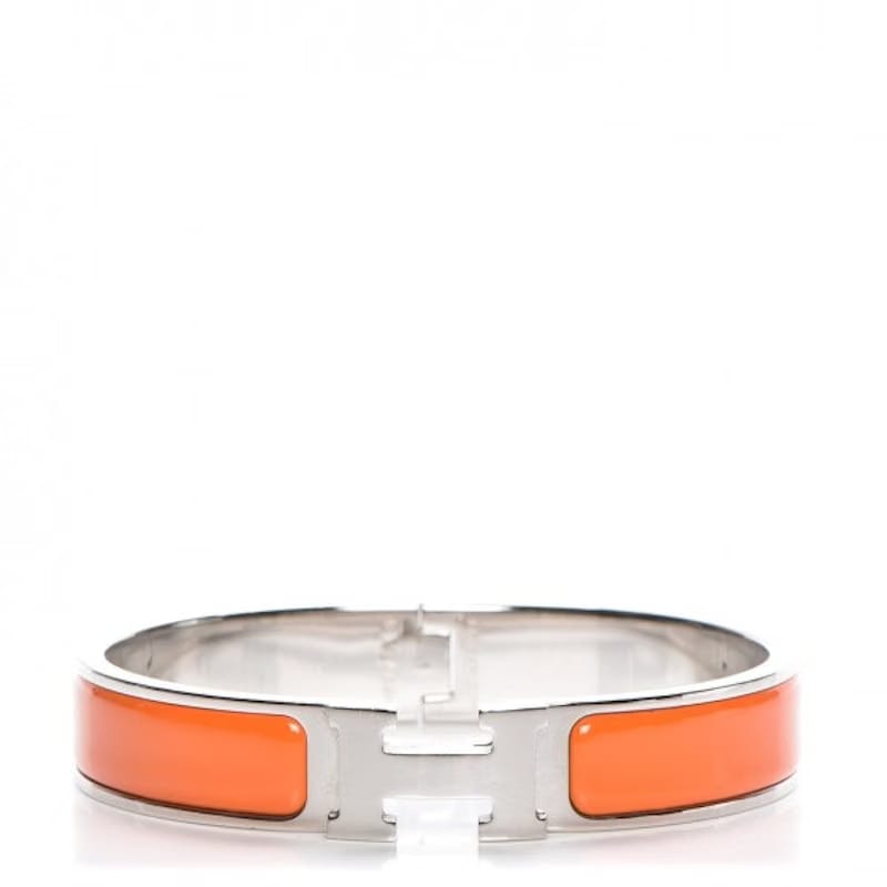 Hermes Bracelet Narrow Clic Clac H Enamel GM Orange