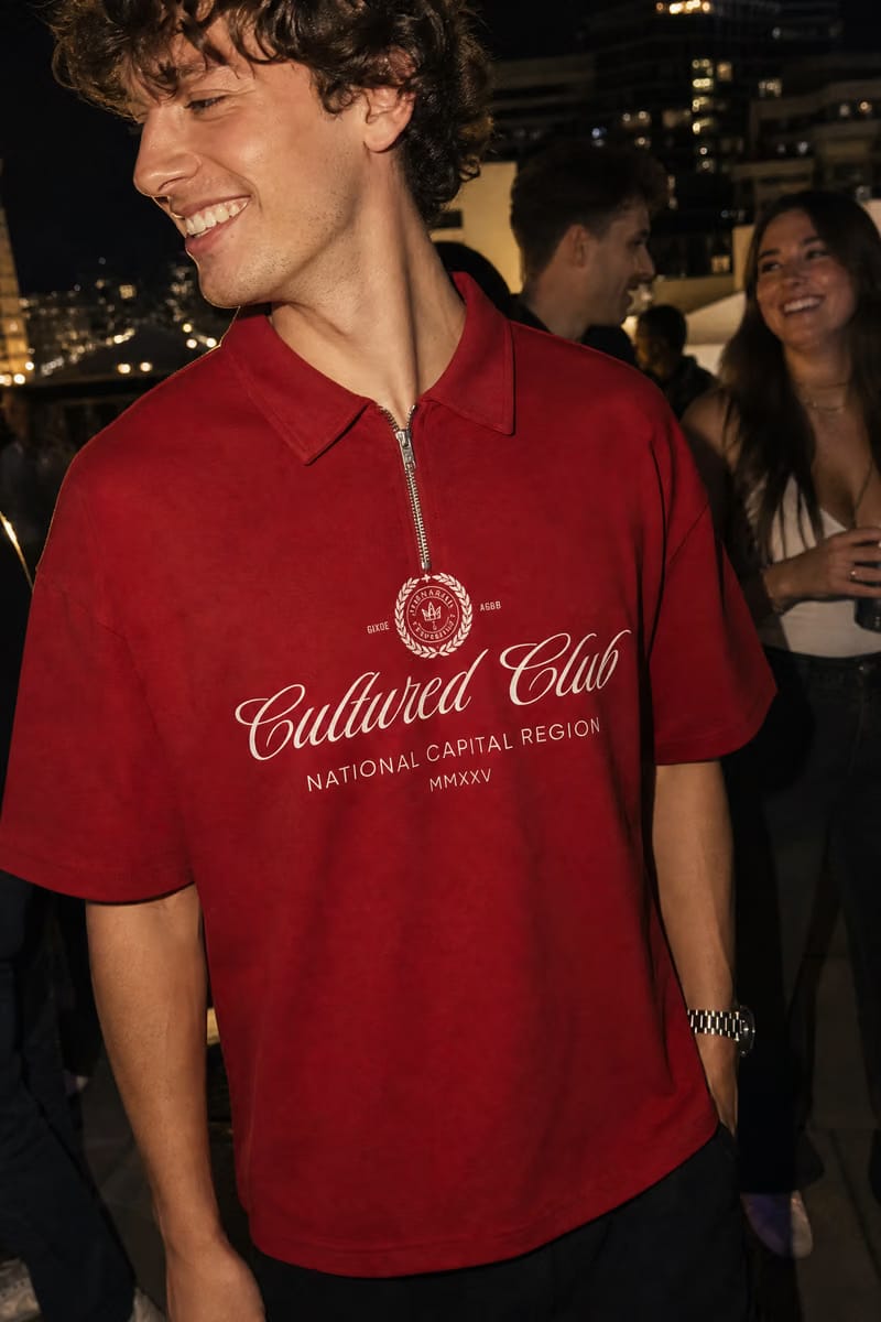 Myugen Cultured Club Red Quarter-Zip Tee Timeless Streetwear Exclusive