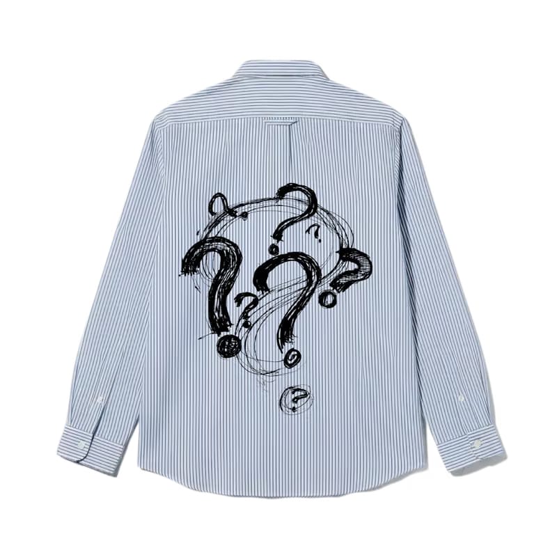 Question Mark Be Autyst Ice Blue Stripe Shirt