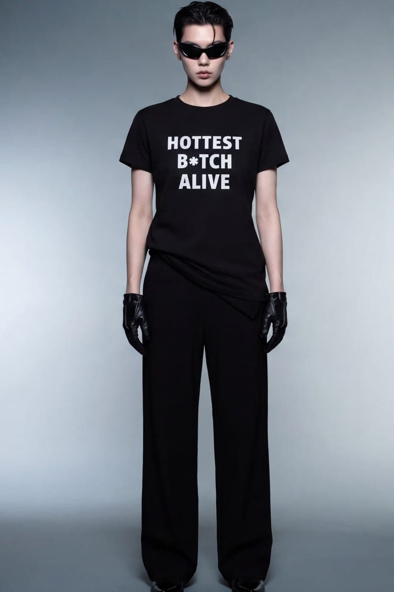 Forfksake Hottest Bitch Alive Baby Tee Black