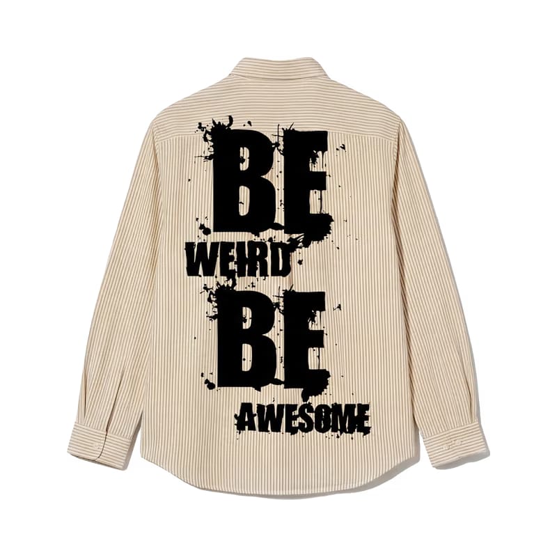 Voyd Be Weird Beige Stripe Shirt