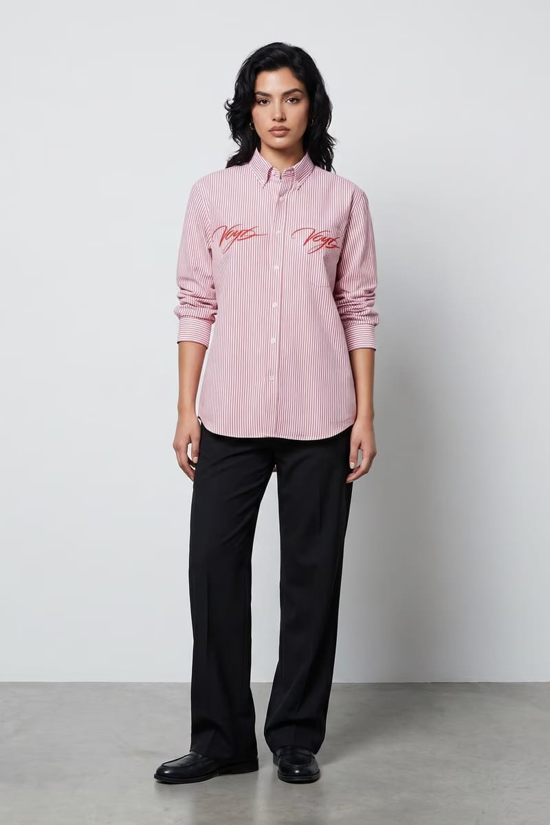 Voyd Divine And Dangerous Pink Stripe Shirt