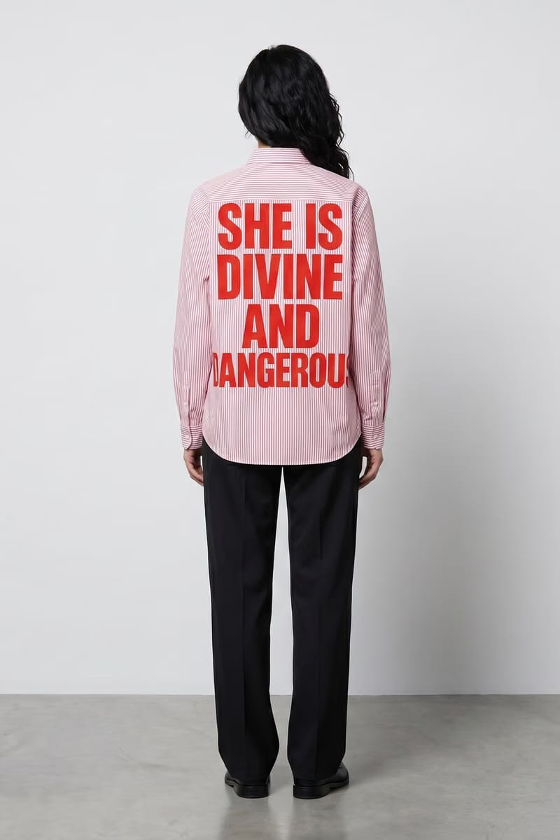 Voyd Divine And Dangerous Pink Stripe Shirt