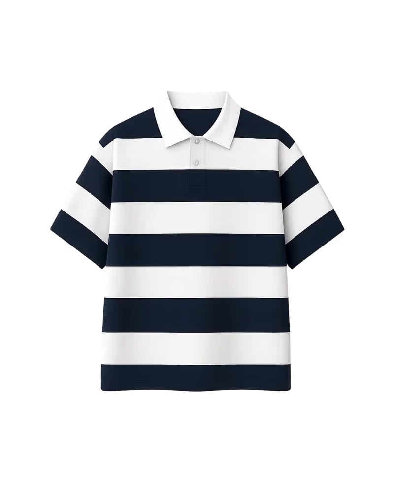 CLASSIC RUGBY POLO TEE - NAVY