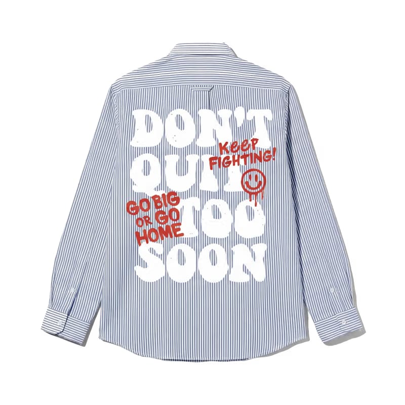 Voyd Go Big Or Go Home Blue Stripe Shirt