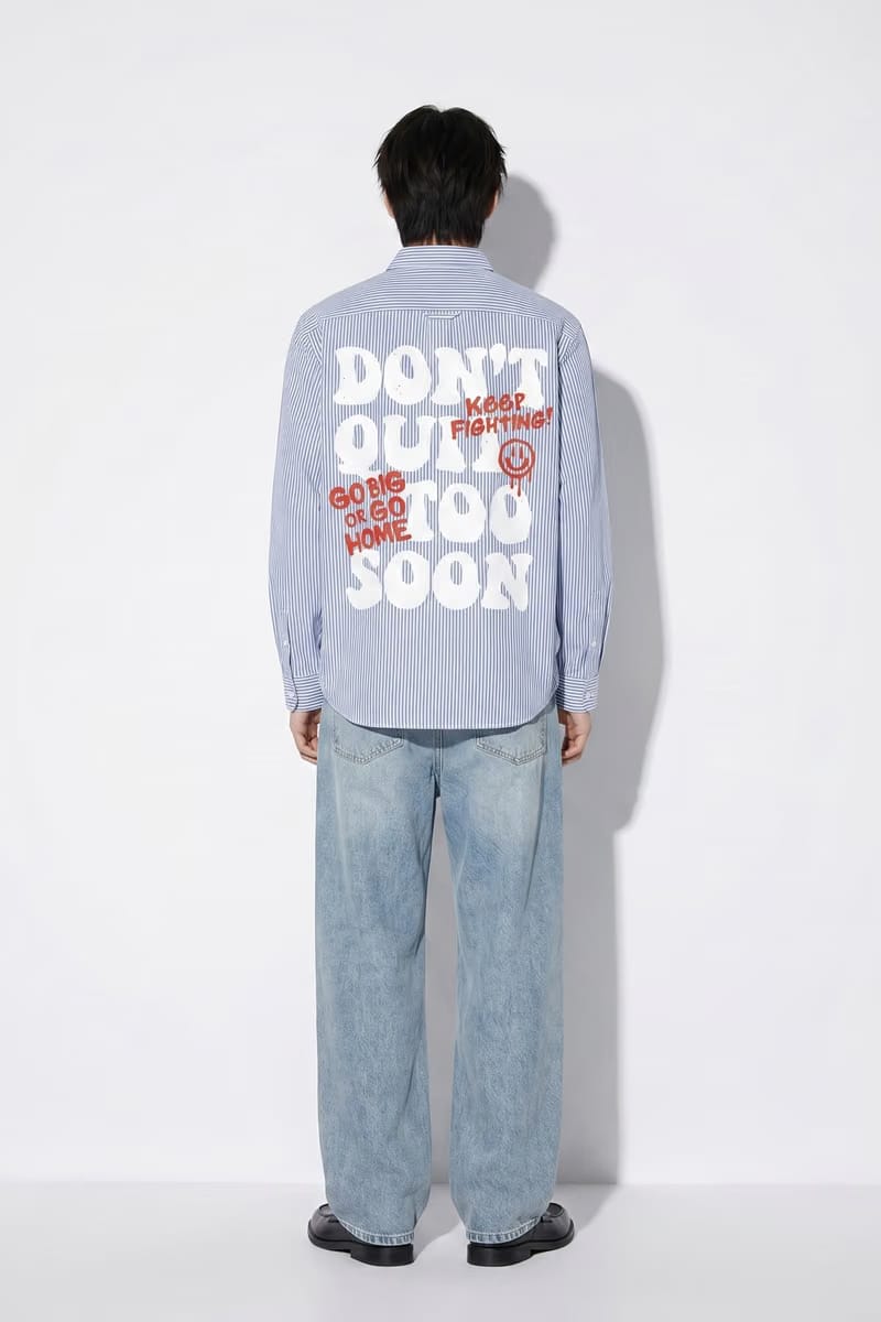 Voyd Go Big Or Go Home Blue Stripe Shirt