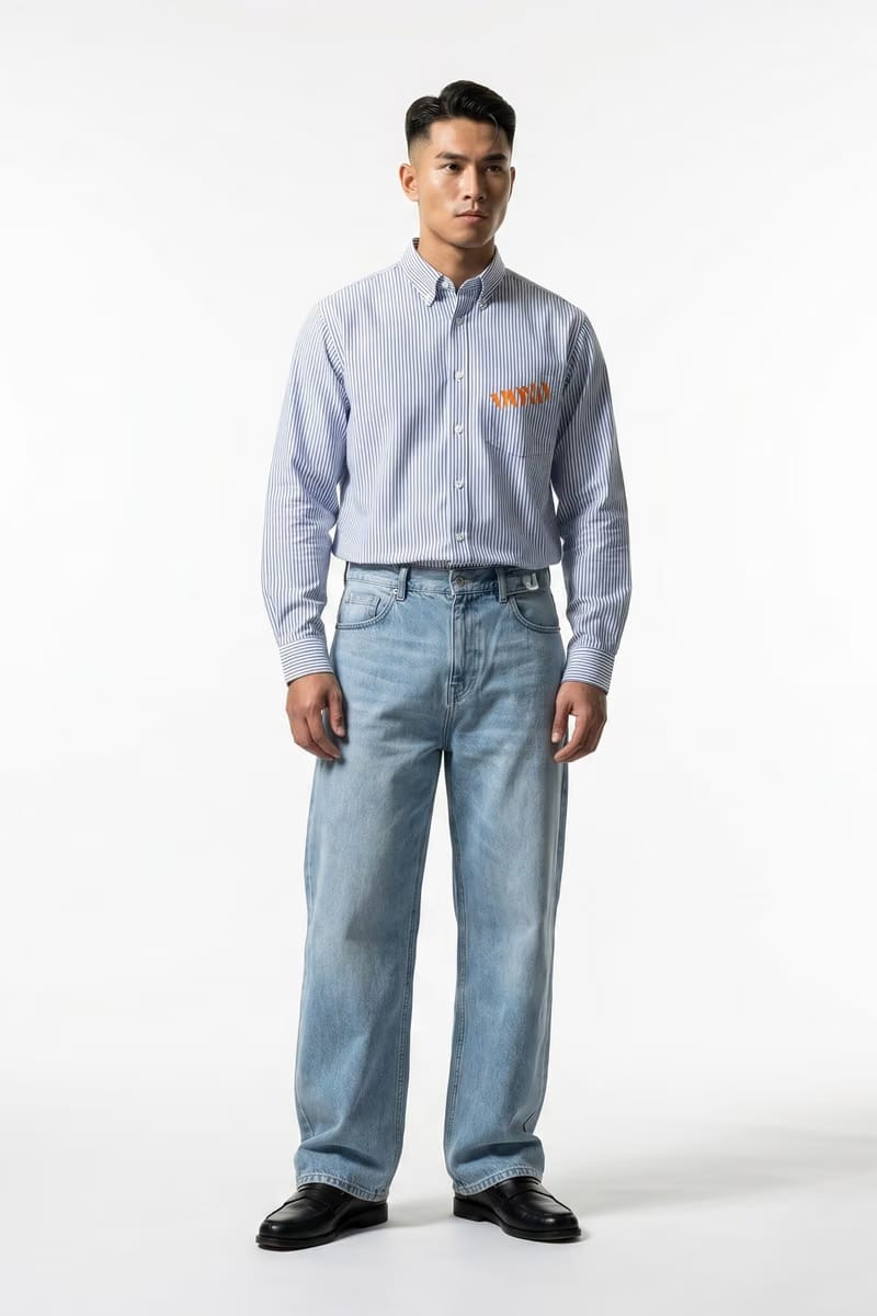 Voyd God's Got This Blue Stripe Shirt